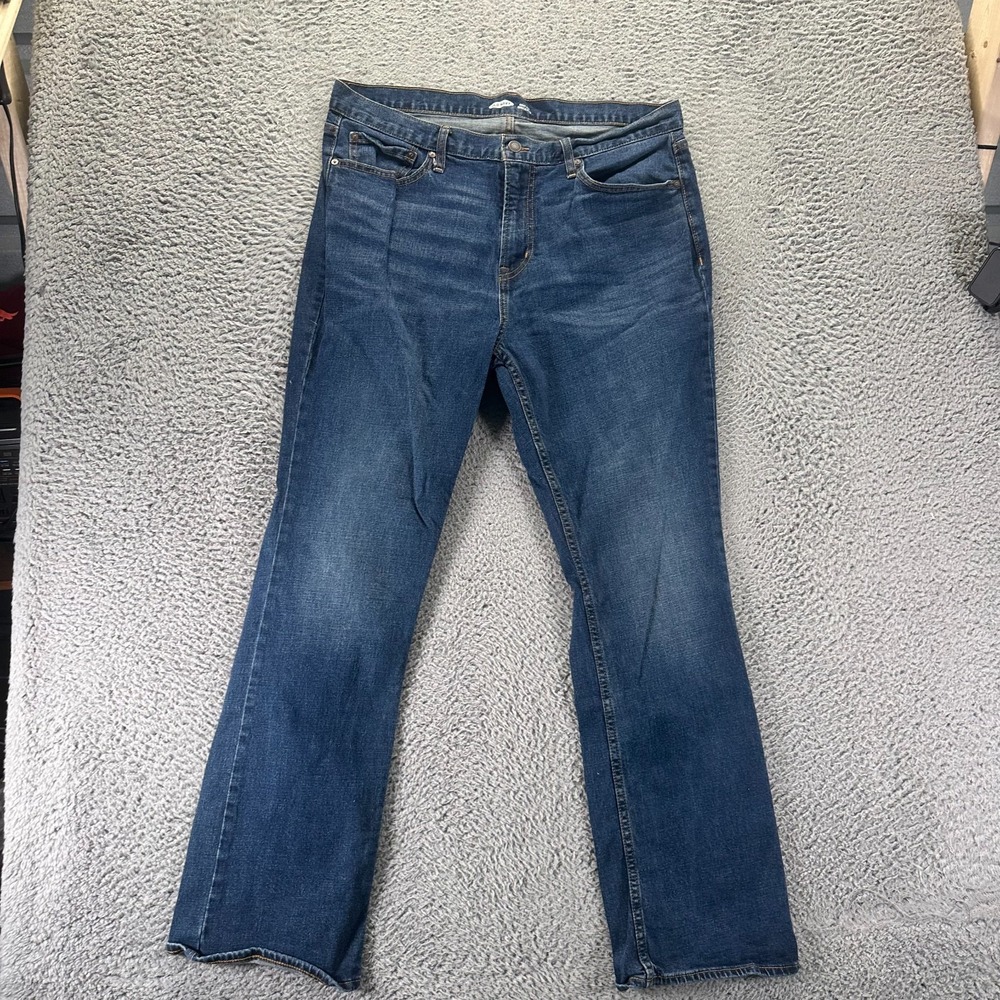 Old Navy Built-In Flex Jeans Mens 36x32 Blue Cotton Denim Bootcut Faded Stretch
